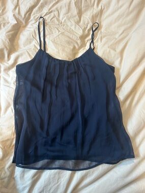 Navy Sheer Spaghetti Strap Cami Top